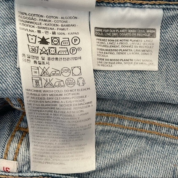 Levi's Rigid Orange Tab High Waist Button Front Denim Shorts - Picture 5 of 10